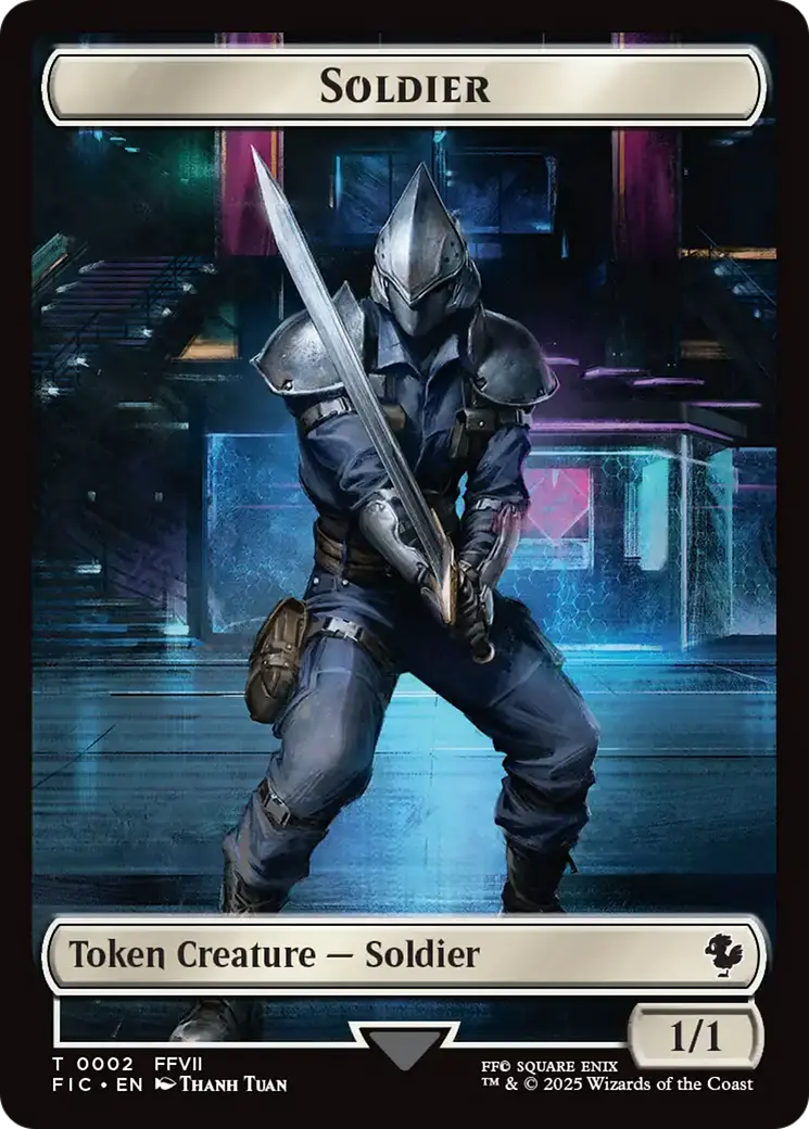 Soldier // Rebel Double-Sided Token (Surge Foil) [Final Fantasy Commander Tokens] 1