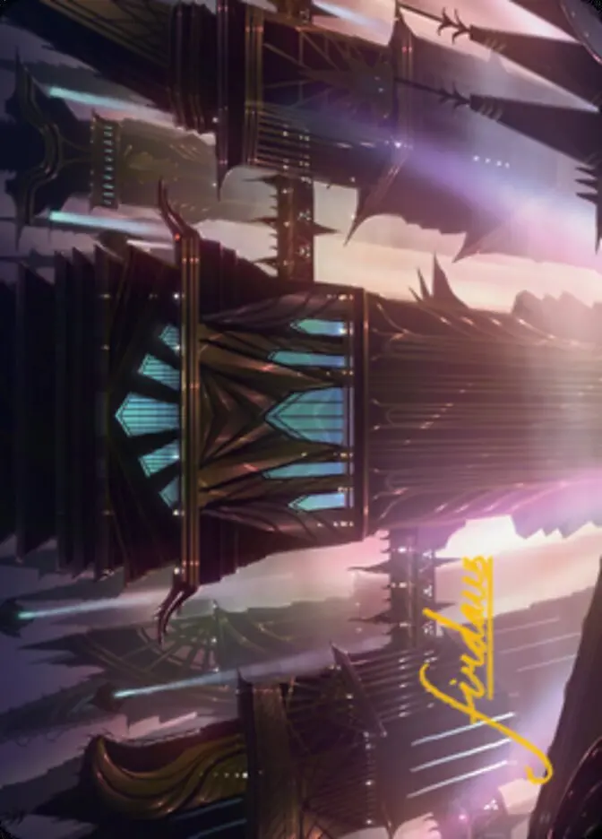 Skybridge Towers Art Card (Gold-Stamped Signature) [Streets Of New Capenna Art Series] 1