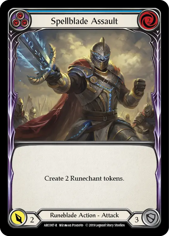 Spellblade Assault (Blue) [Arc087-R] (Arcane Rising)  1St Edition Rainbow Foil 1