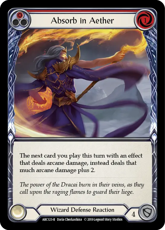 Absorb In Aether (Red) [Arc123-R] (Arcane Rising)  1St Edition Rainbow Foil 1