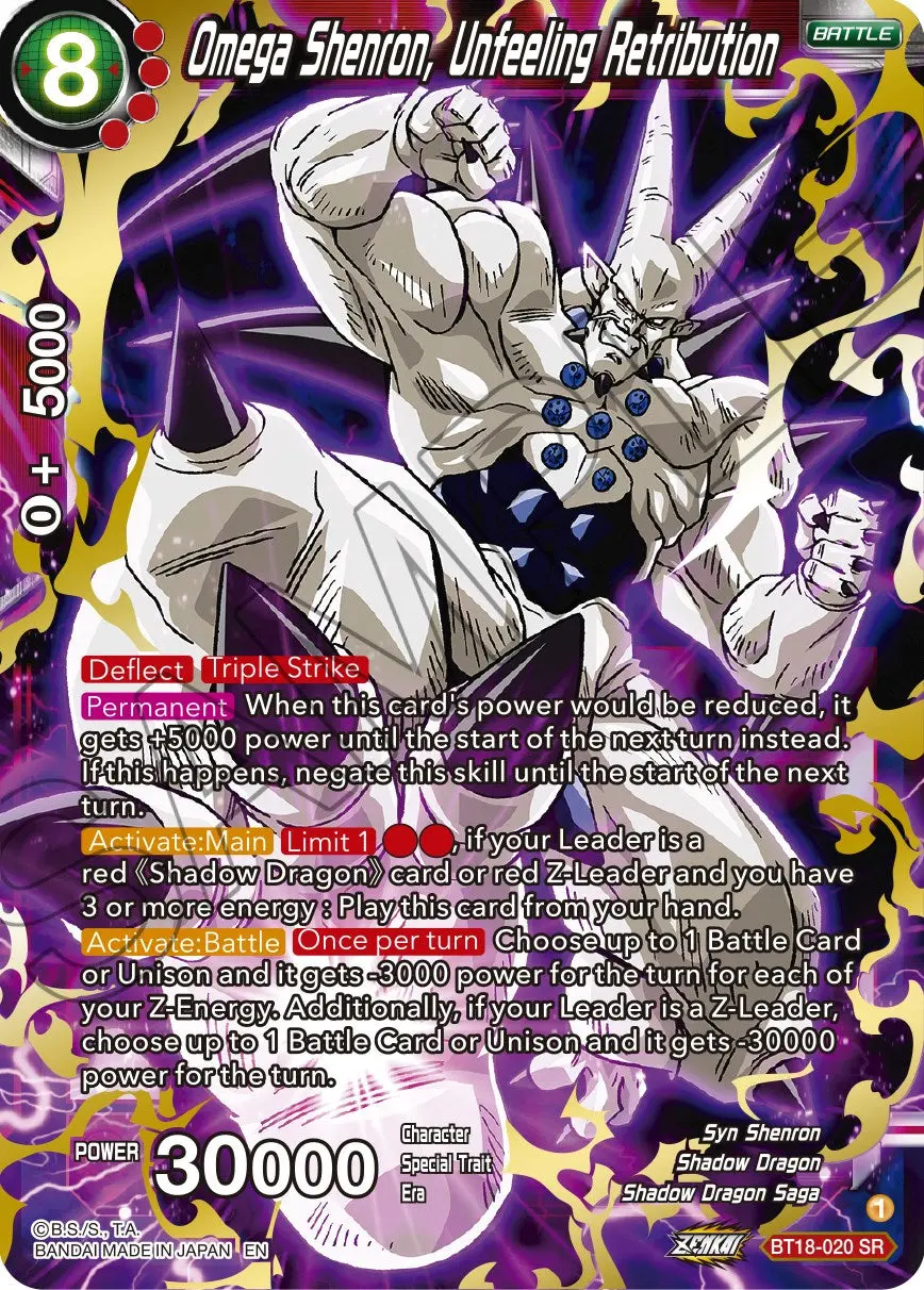 Omega Shenron, Unfeeling Retribution (Bt18-020) [Dawn Of The Z-Legends] 1
