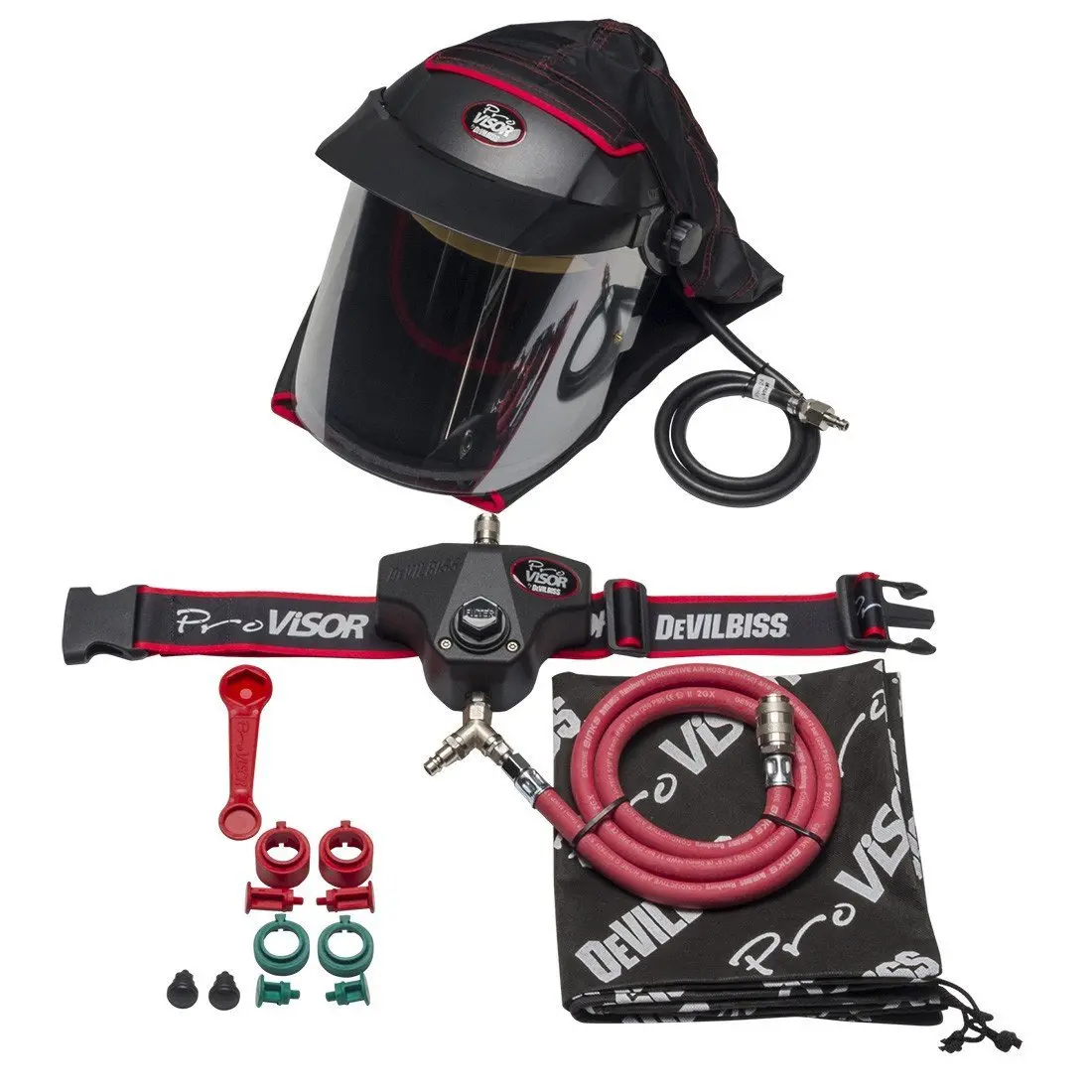 Devilbiss Air Fed Mask Pro Visor Advanced Respiratory Prov-650 + 10M Hose + Pro Air 3 1
