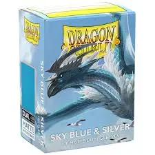 Dragon Shield Matte Dual Sleeves Sky Blue & Silver 100 Count Sleeves 1