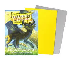 Dragon Shield Matte Dual Sleeves Yellow & Silver 100 Count Sleeves 1