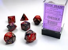 Chessex 7-Die Set Purple-Red/ Gold 1