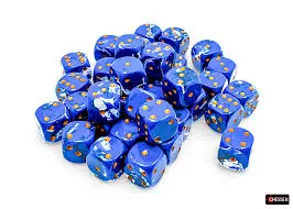 Chessex 36D6 Set Wavebreak/ Gold 1