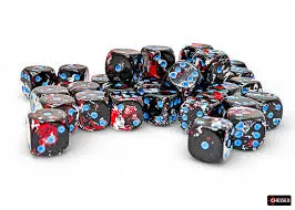Chessex 36D6 Set Dark Side/ Blue 1