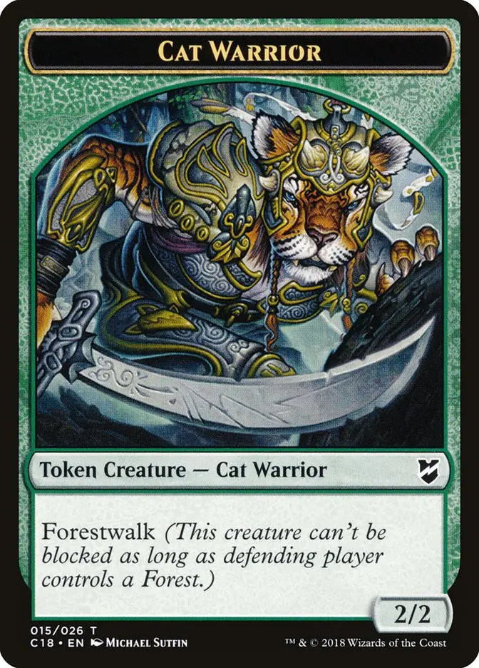 Cat Warrior Token [Commander 2018 Tokens] 1