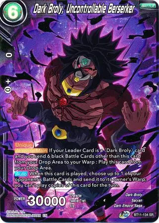 Dark Broly, Uncontrollable Berserker (Bt11-134) [Vermilion Bloodline 2Nd Edition] 1