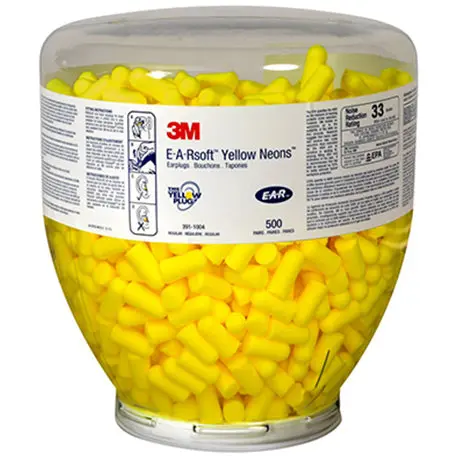 3M 391-1004 Earsoft Yellow Neons Ear Plug Refill 33Db 1