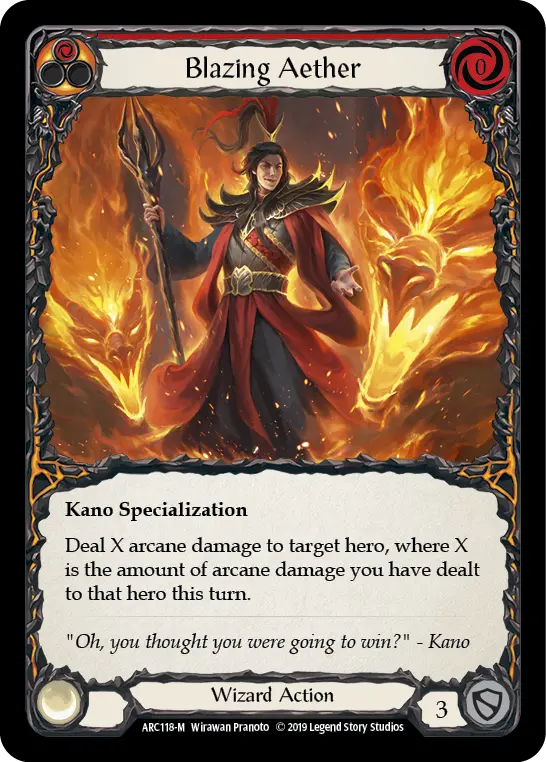 Blazing Aether [Arc118-M] (Arcane Rising)  1St Edition Rainbow Foil 1