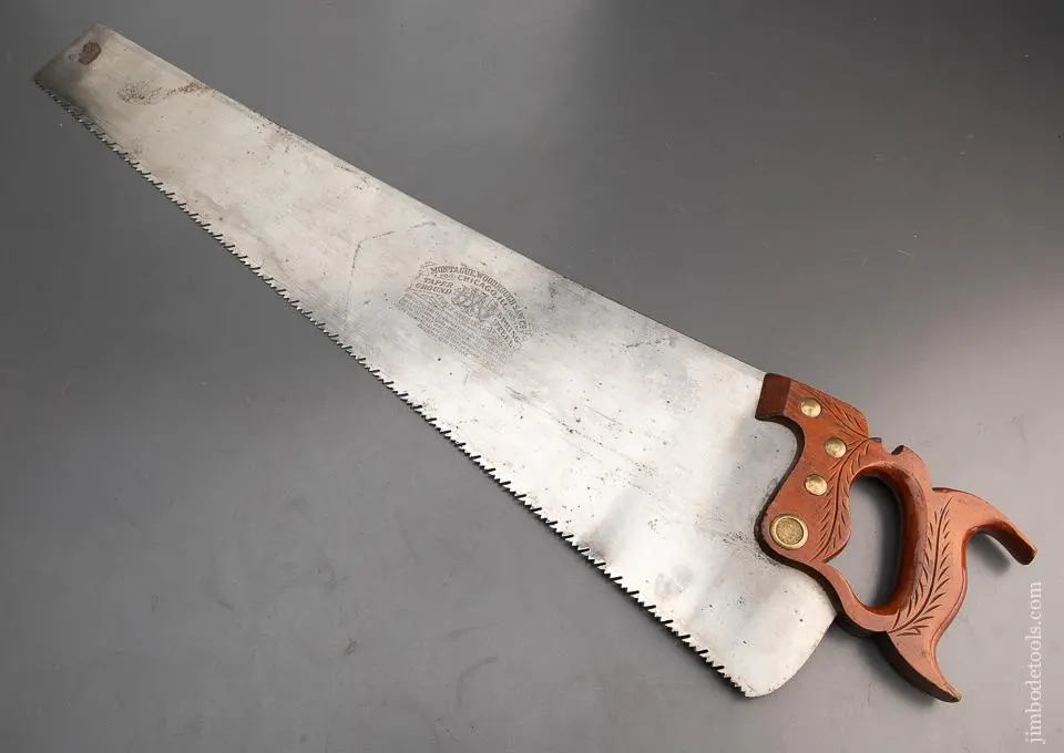 Rare & Mint! Montague, Woodrough Saw Co Spring Steel Double Duty Patented 1888 Hand Saw - Excelsior 96154 1