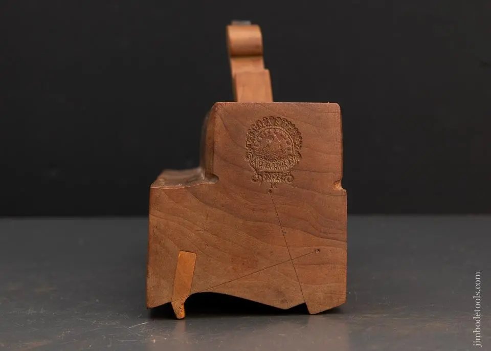 Phenomenal Applewood 3 3/8 Inch Wide Complex Moulding Plane Great Mark T.J. Mmaster - Excelsior 96183 1