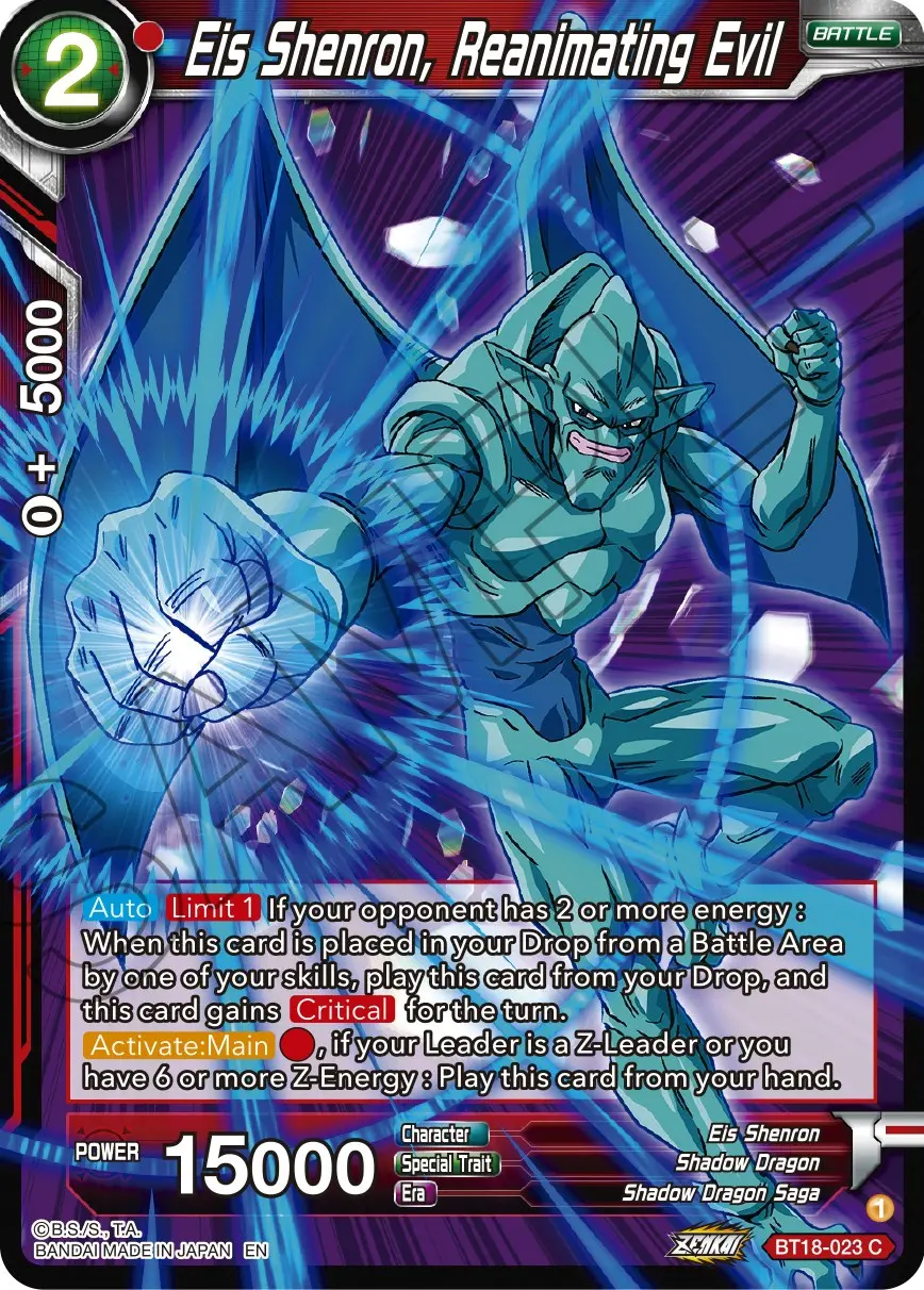 Eis Shenron, Reanimating Evil (Bt18-023) [Dawn Of The Z-Legends] 1