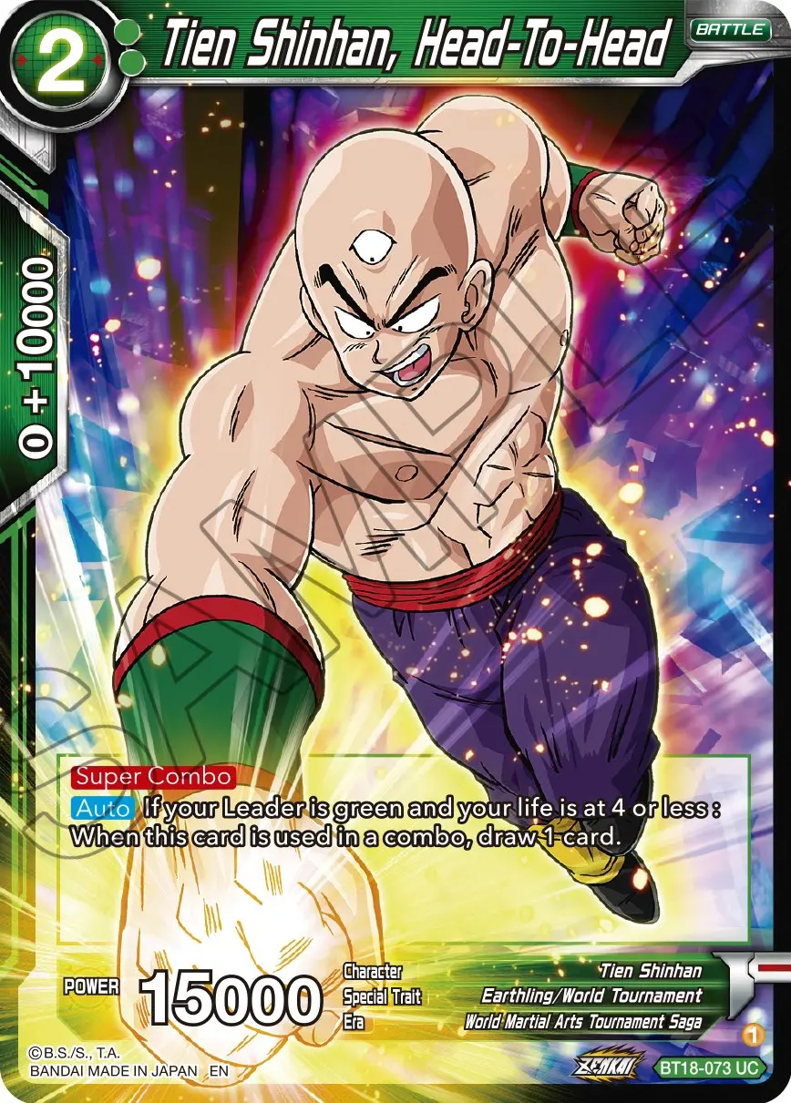 Tien Shinhan, Head-To-Head (Bt18-073) [Dawn Of The Z-Legends] 1