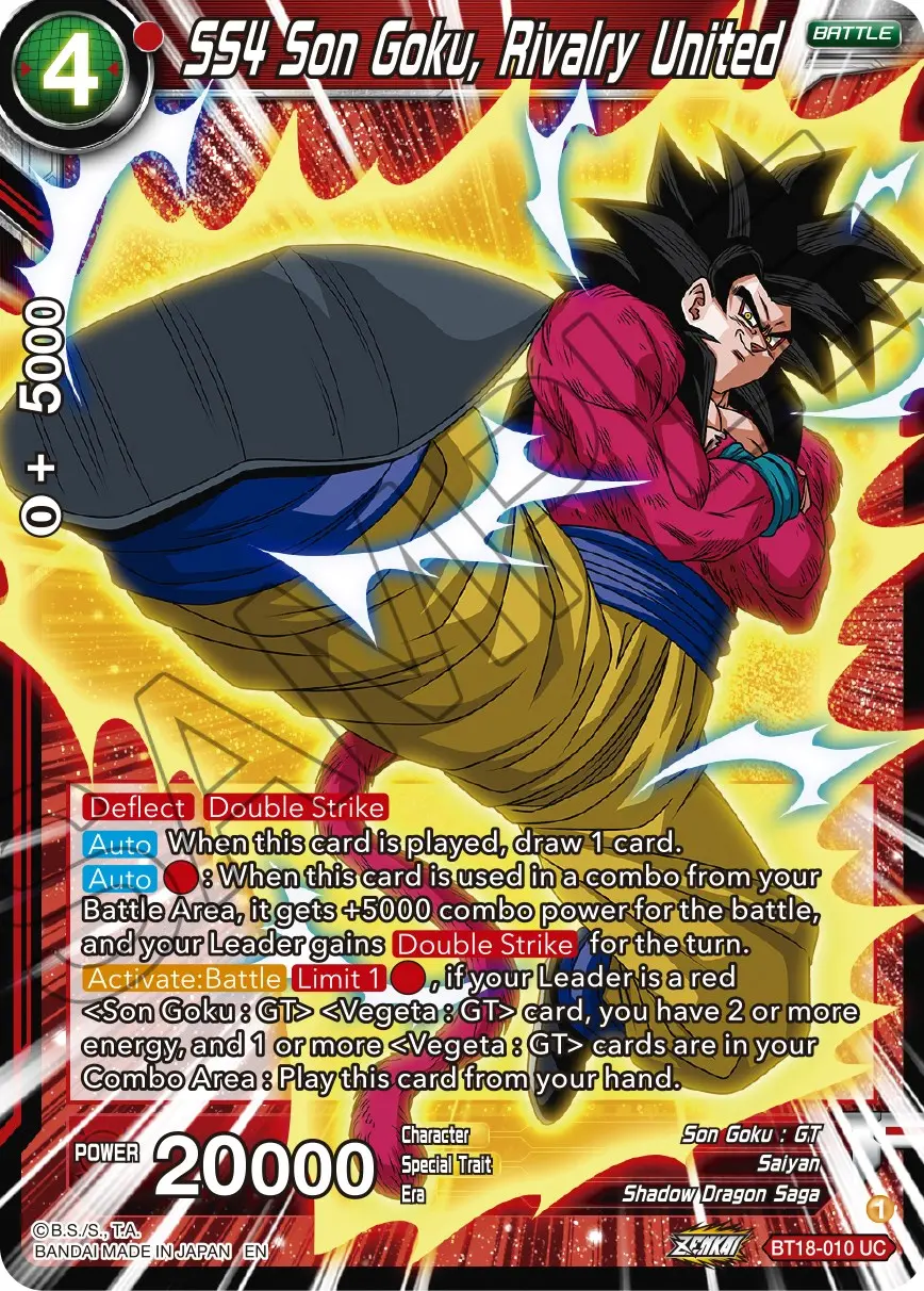Ss4 Son Goku, Rivalry United (Bt18-010) [Dawn Of The Z-Legends] 1