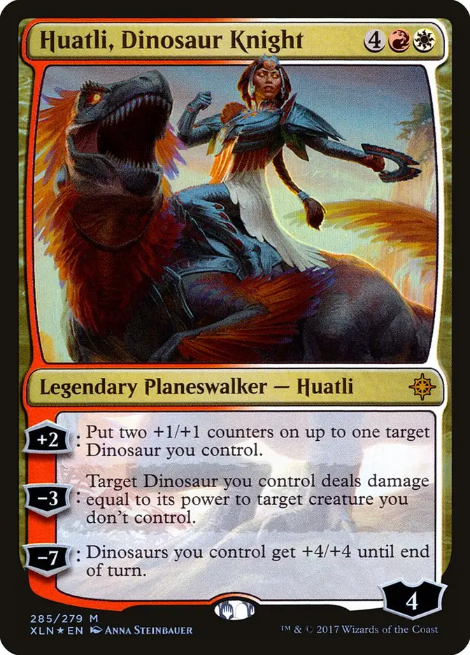 Huatli, Dinosaur Knight [Ixalan] 1
