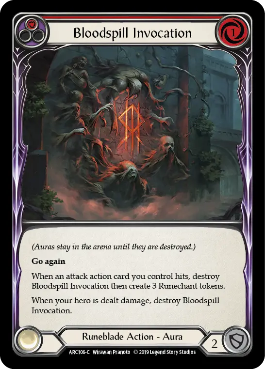 Bloodspill Invocation (Red) [Arc106-C] (Arcane Rising)  1St Edition Rainbow Foil 1
