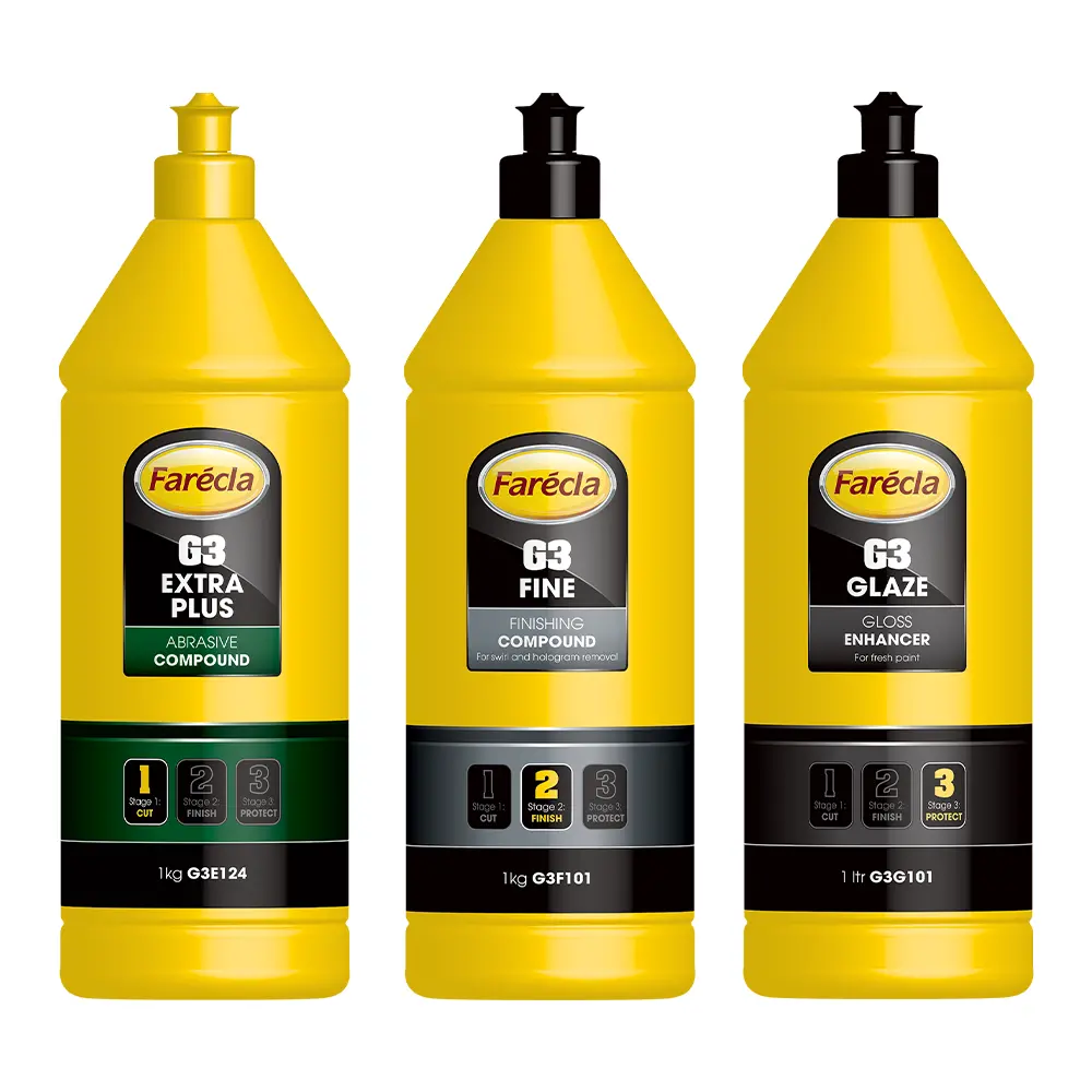 Farecla G3 Three Step Cut-Finish-Protect Bundle 3 X 1L Extra Plus, Fine & Glaze 1