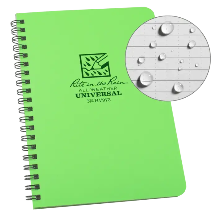 Rite-In-The-Rain - Spiral Notebook, Universal Pattern, Hi-Viz, #Hv973, Box Of 12 1