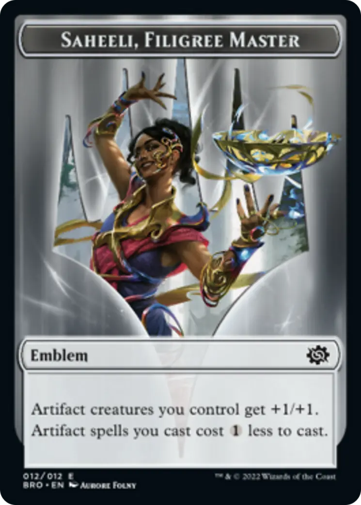 Saheeli, Filigree Master Emblem [The Brothers' War Tokens] 1