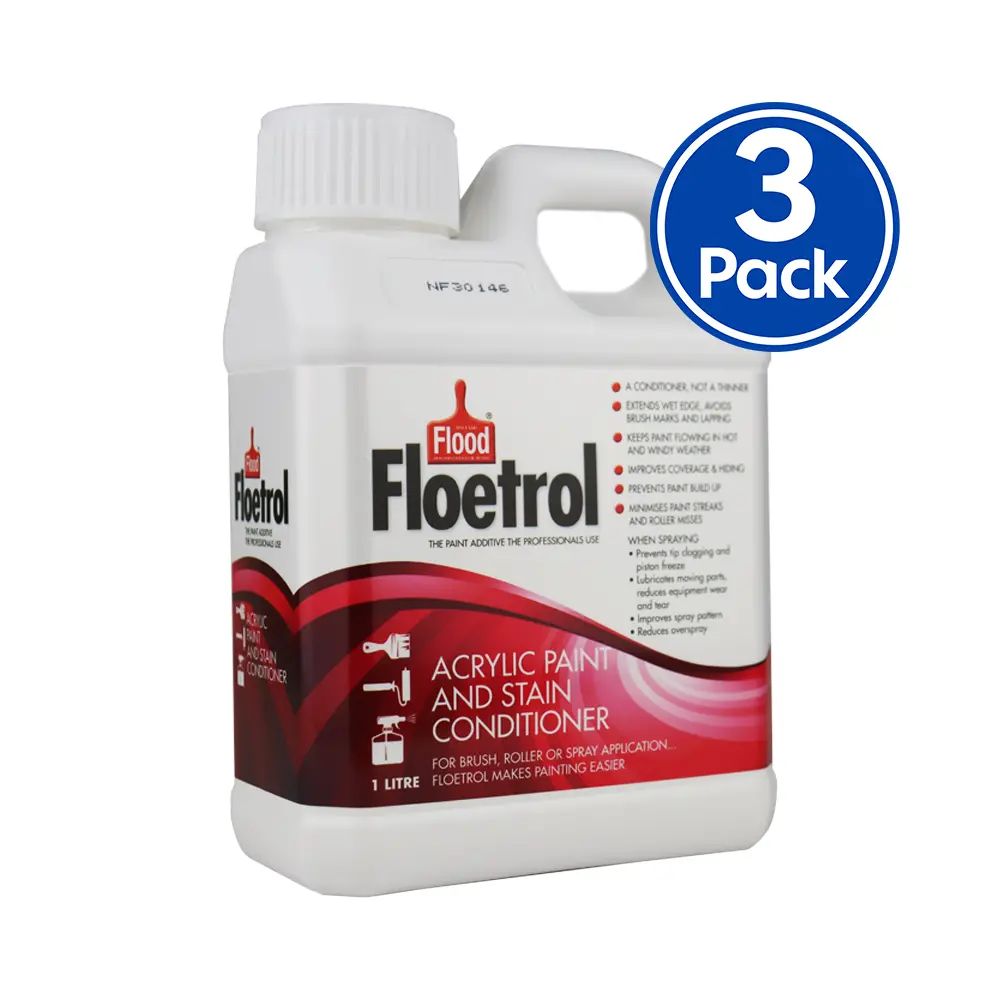 Flood Floetrol Acrylic Stain Conditioner Painting Additive 1L X 3 Pack 1