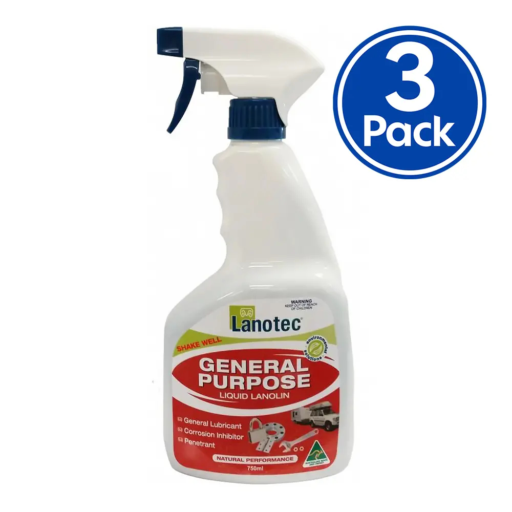 Lanotec General Purpose Liquid Lanolin 750Ml Spray Lubricant Corrosion Inhibitor X 3 Pack 1