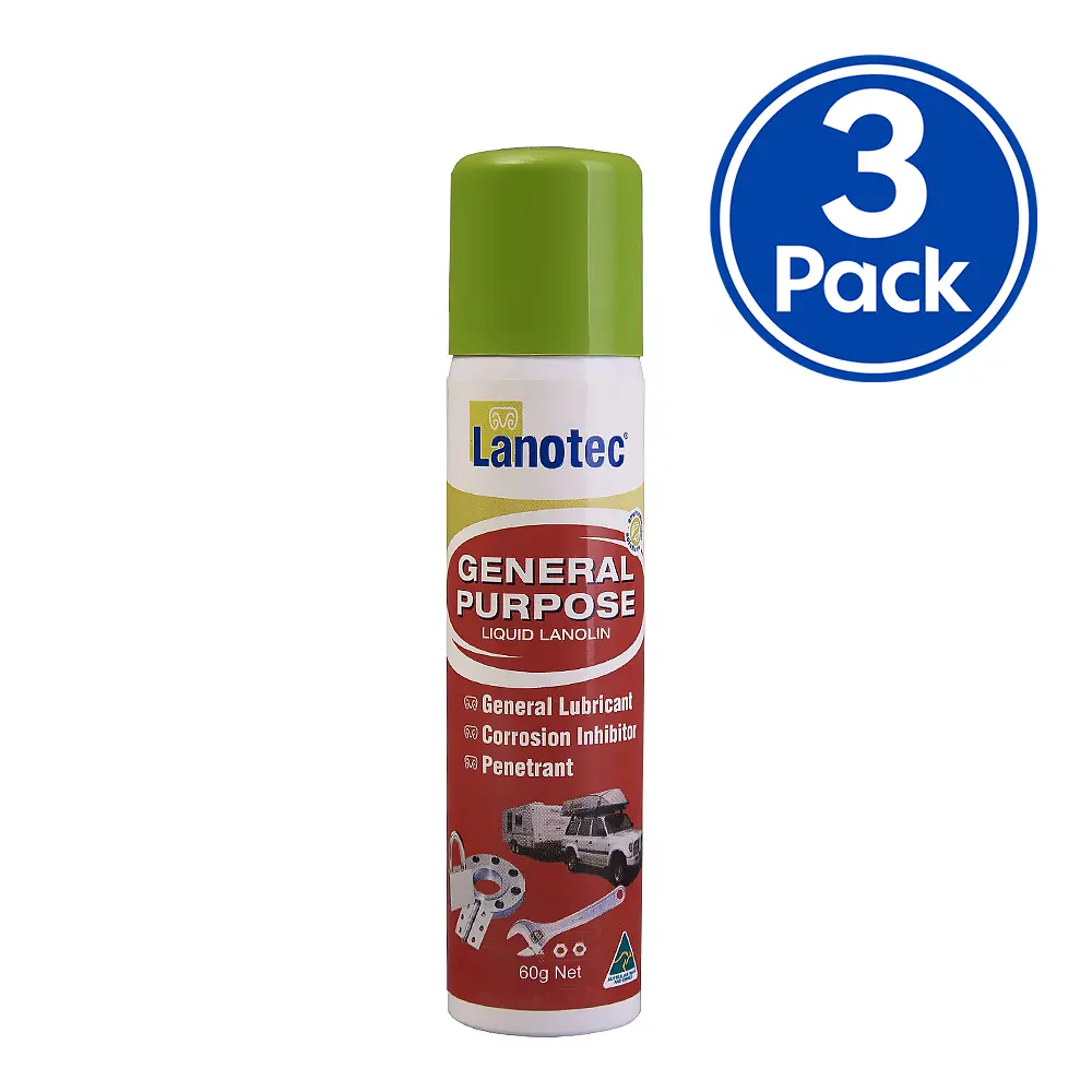 Lanotec General Purpose Liquid Lanolin 60G Spray Lubricant Corrosion Inhibitor X 3 Pack 1