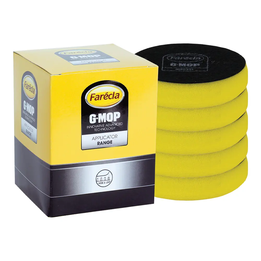 Farecla G Mop 3" (75Mm) Yellow Hook & Loop Compounding Foam Pads X 5 Pack 1