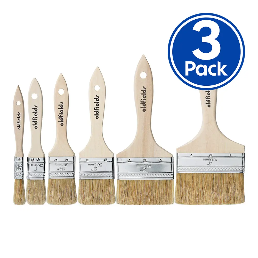 Oldfields Industrial All Purpose Economical Chip Paint Brush 12Mm To 100Mm X 3 Pack 1
