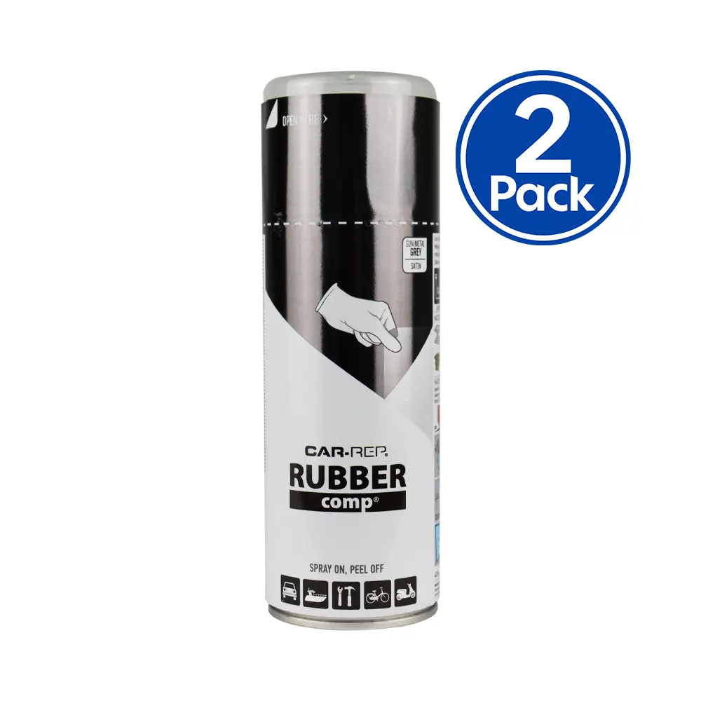Car-Rep Rubber Comp Removable Plasti Dip Paint 400Ml Satin Gun Metal Grey X 2 Pack 1