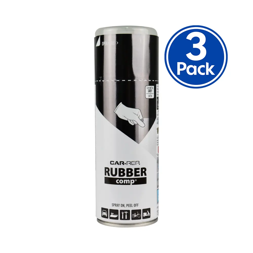 Car-Rep Rubber Comp Removable Plasti Dip Paint 400Ml Satin Gun Metal Grey X 3 Pack 1