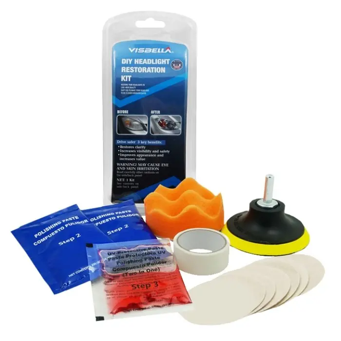 Visbella Car Vehicle Motorcycle Headlight Lamp Lens Cleaning Restoration Diy Kit 1