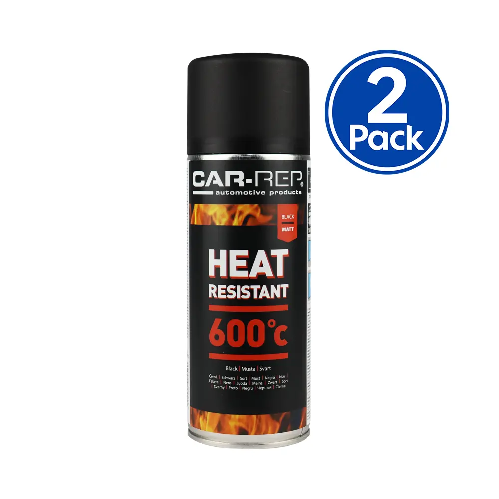 Car-Rep Automotive Heat Resistant Paint 400Ml Black X 2 Pack 1