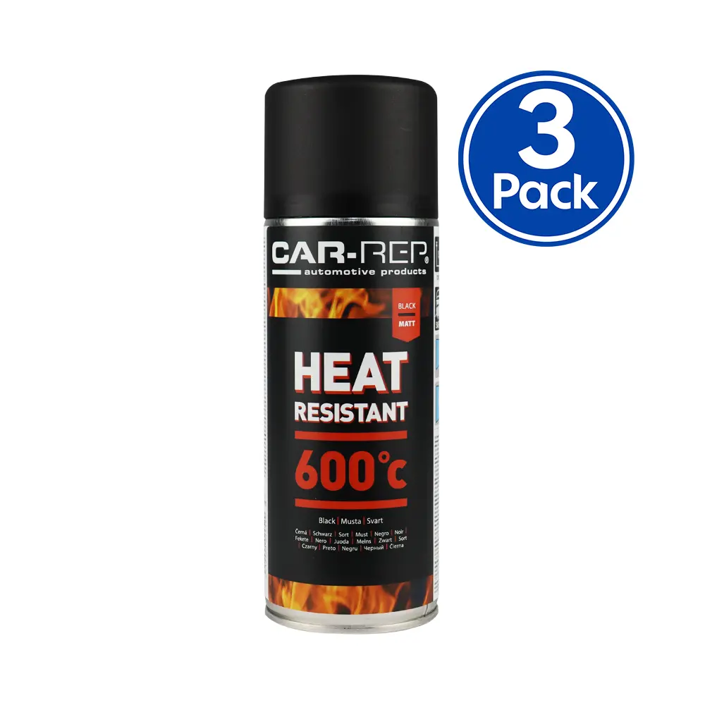 Car-Rep Automotive Heat Resistant Paint 400Ml Black X 3 Pack 1