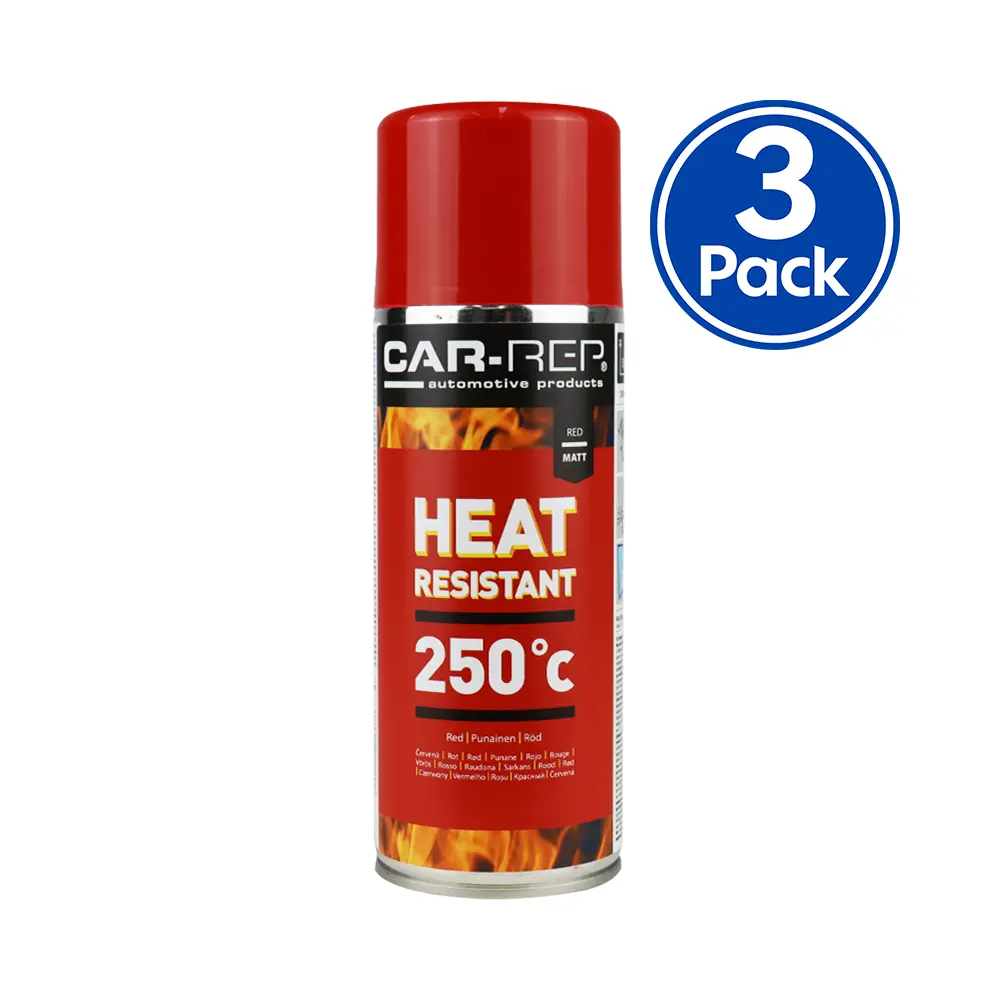 Car-Rep Automotive Heat Resistant Paint 400Ml Red X 3 Pack 1