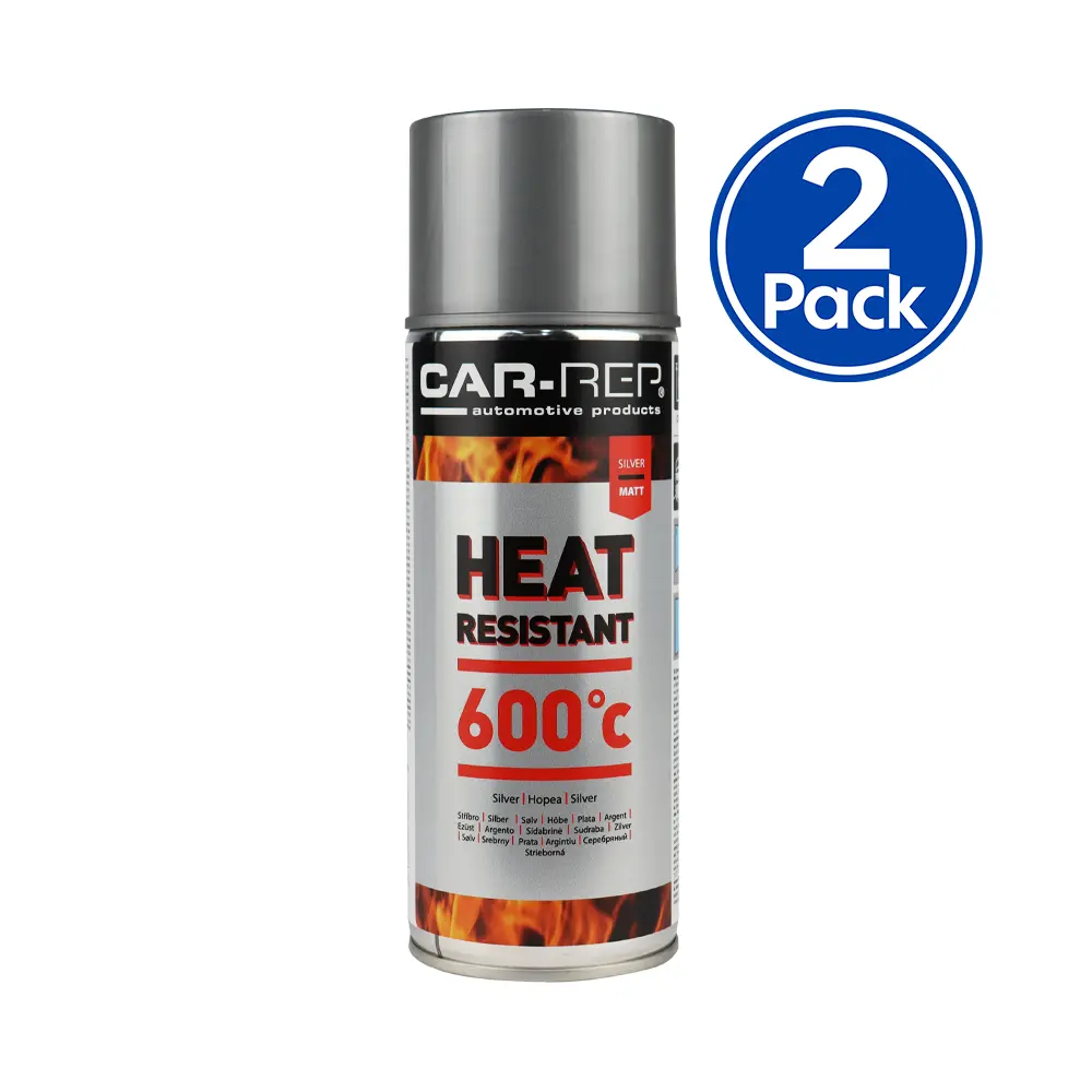 Car-Rep Automotive Heat Resistant Paint 400Ml Silver X 2 Pack 1