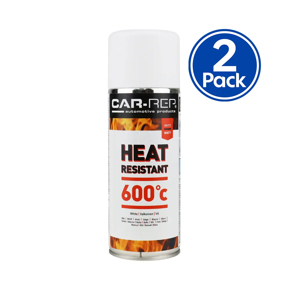 Car-Rep Automotive Heat Resistant Paint 400Ml White X 2 Pack 1