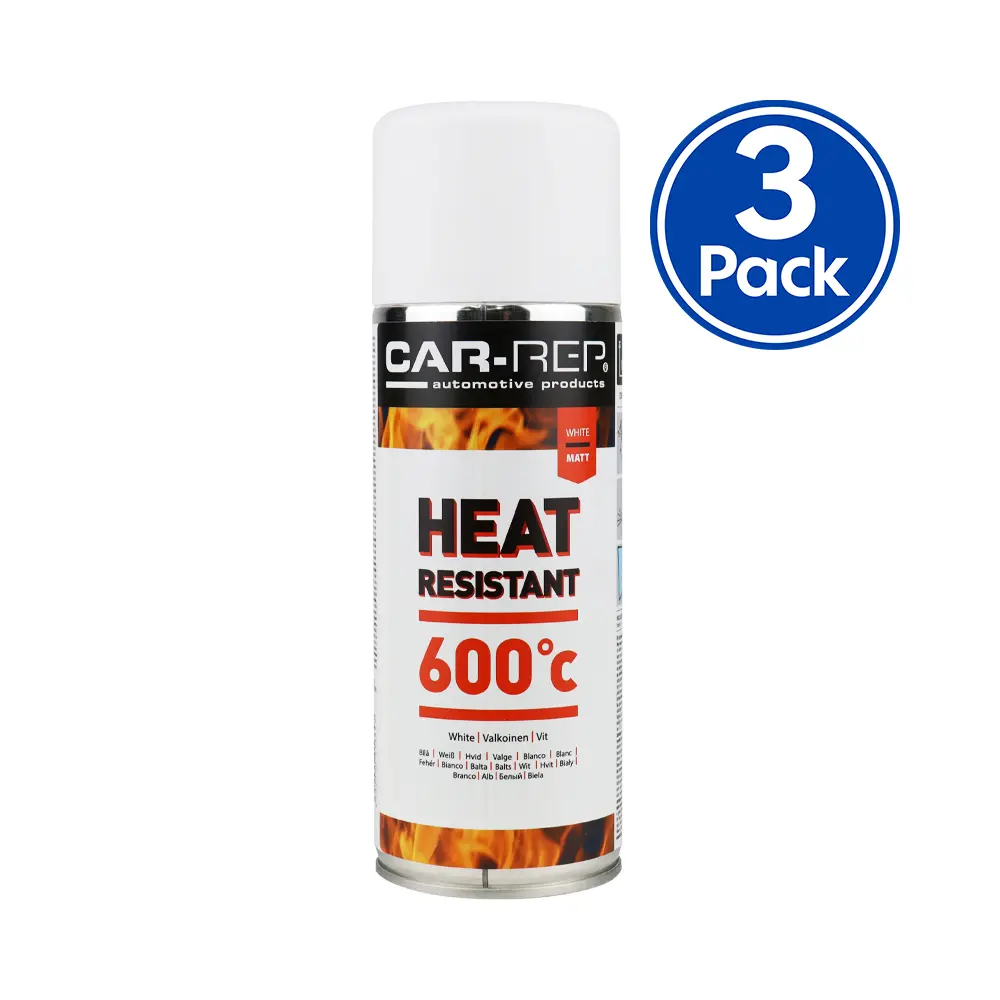 Car-Rep Automotive Heat Resistant Paint 400Ml White X 3 Pack 1