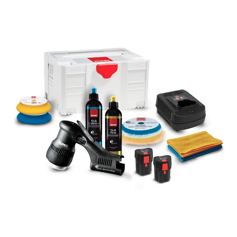 Rupes Bigfoot Hlr75 Mini Ibrid Cordless Polisher Combo Kit W/ Fast Charger 1