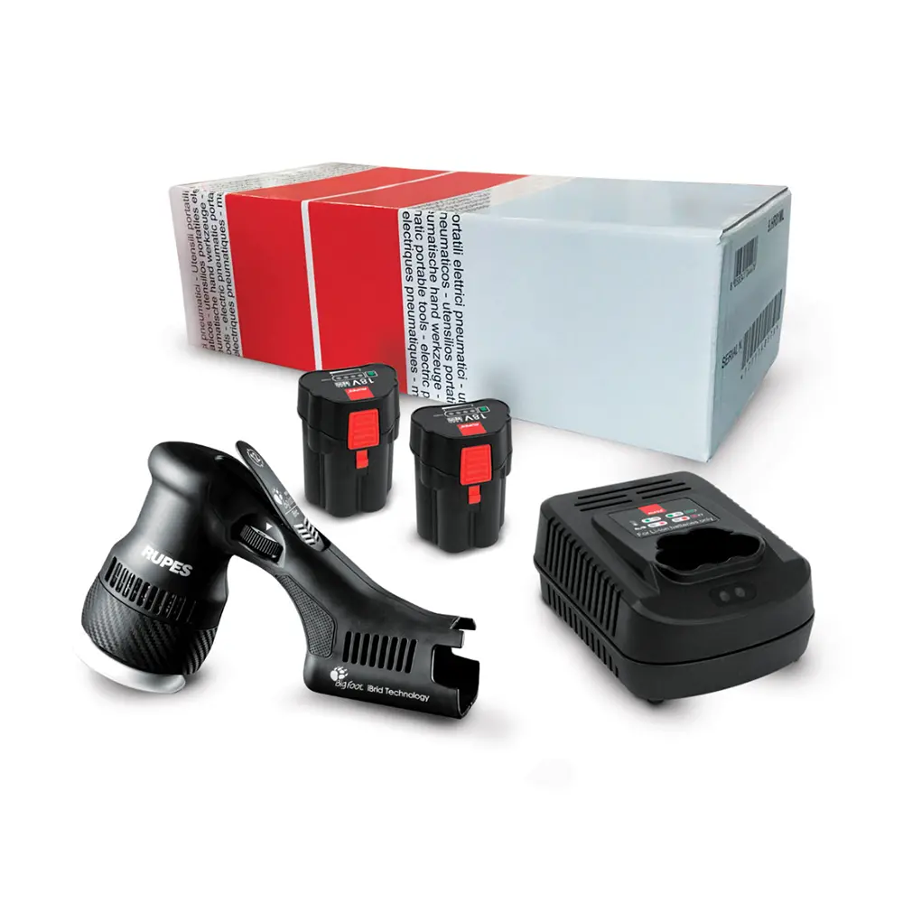 Rupes Bigfoot Hlr75 Mini Ibrid Cordless Polisher W/ Fast Charger Two Batteries 1