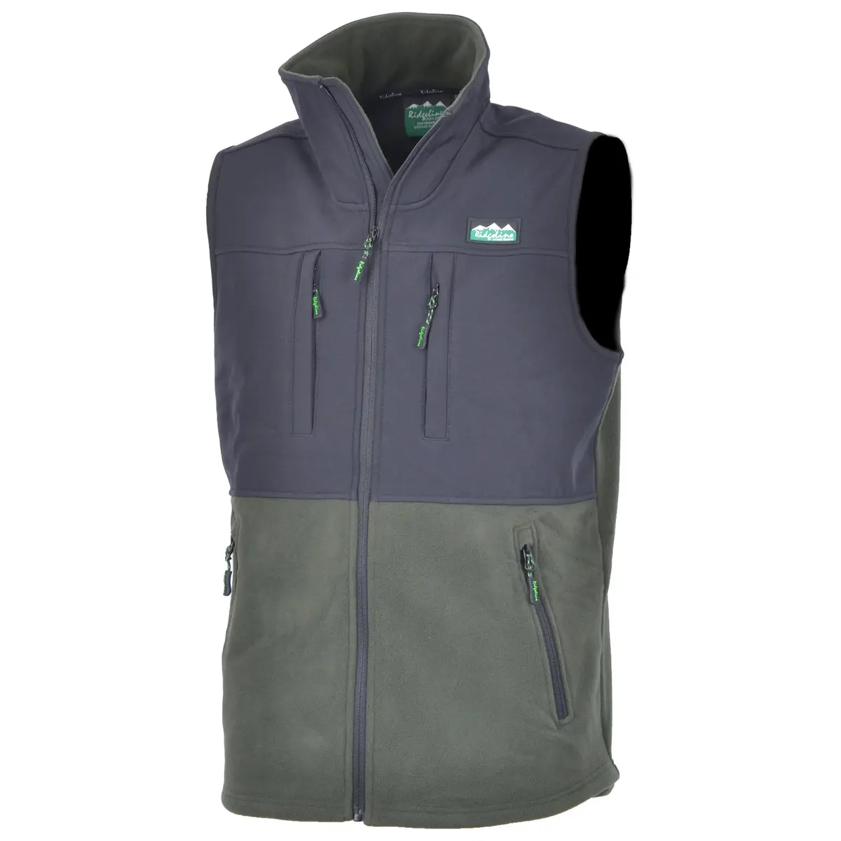 Ridgeline Kids Hybrid Fleece Vest - Olive/Black 1