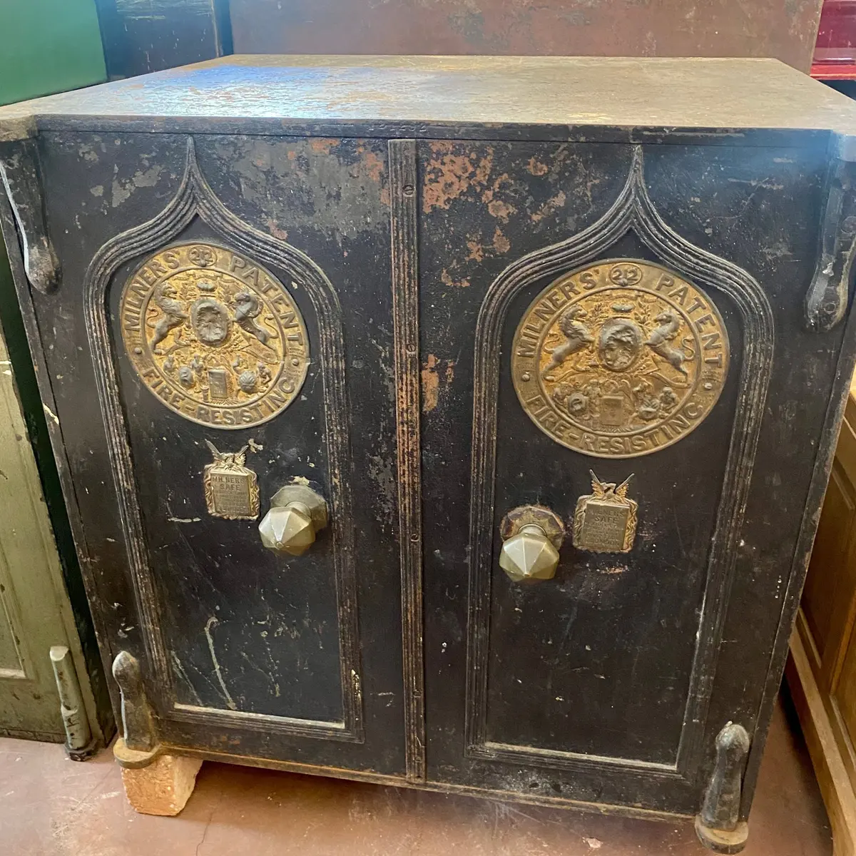 Very Large And Rare Antique Double Door Safe - Sold 1