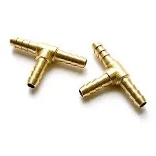 Brass "T" Fitting, Barbed, 1/4" 1