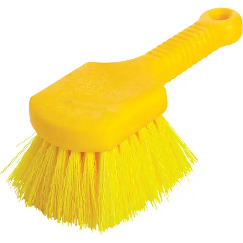 Utility Brush, 8" Overall Length, Synthetic Bristles, Yellow 1