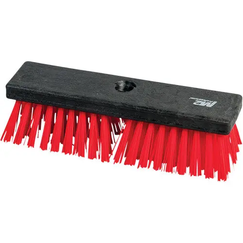 Brush With Threaded Hole, 10" Length, Synthetic Bristles, Red 1