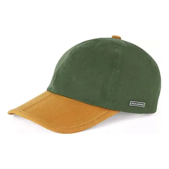 Sealskinz Marham Waterproof Oiled Canvas Foldable Cap - Olive/Tan (One Size) 1