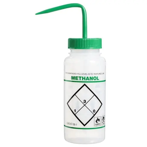 Wash Bottle, Safety Labeled, "Methanol", 500 Ml 1