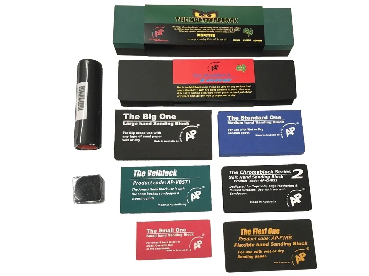 Amaxi Super Bundle Sanding Block Kit 10 Pieces With Radius Block 1