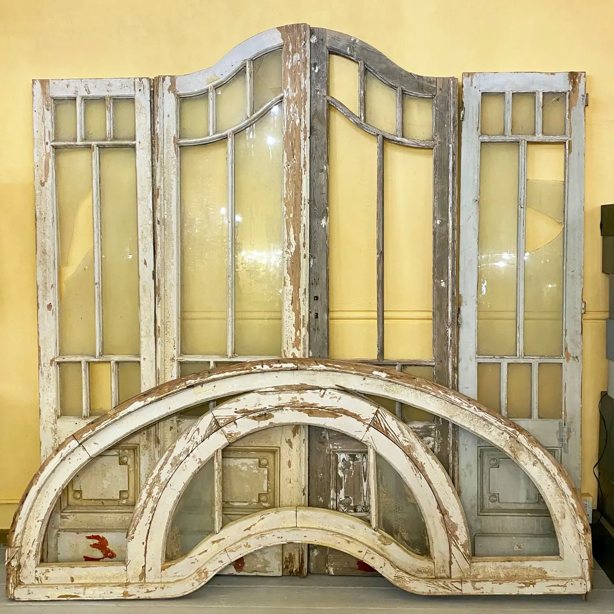 Incredible And Large Wooden Framed Door With Fan Light - Sold 1